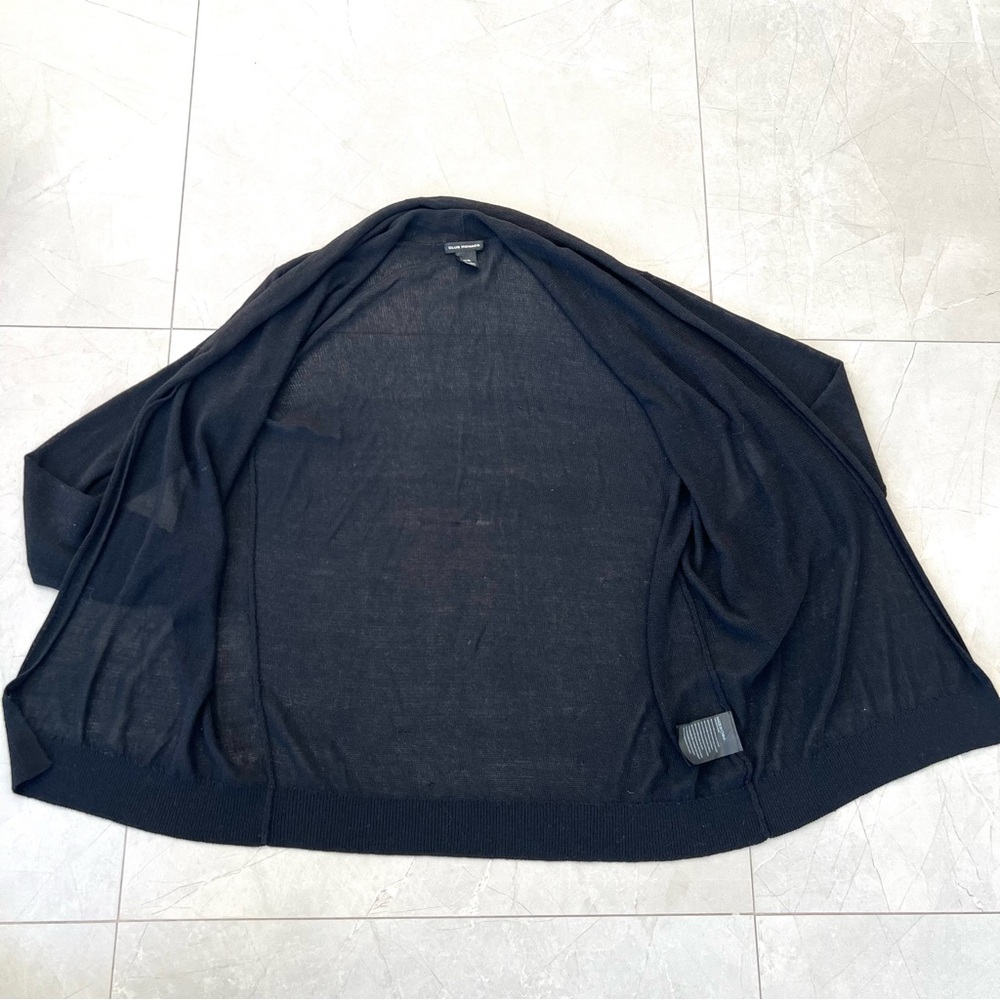 CLUB MONACO Black Sheer Knit Long Sleeves Open Front Lightweight Cardigan Sz M - Picture 12 of 16